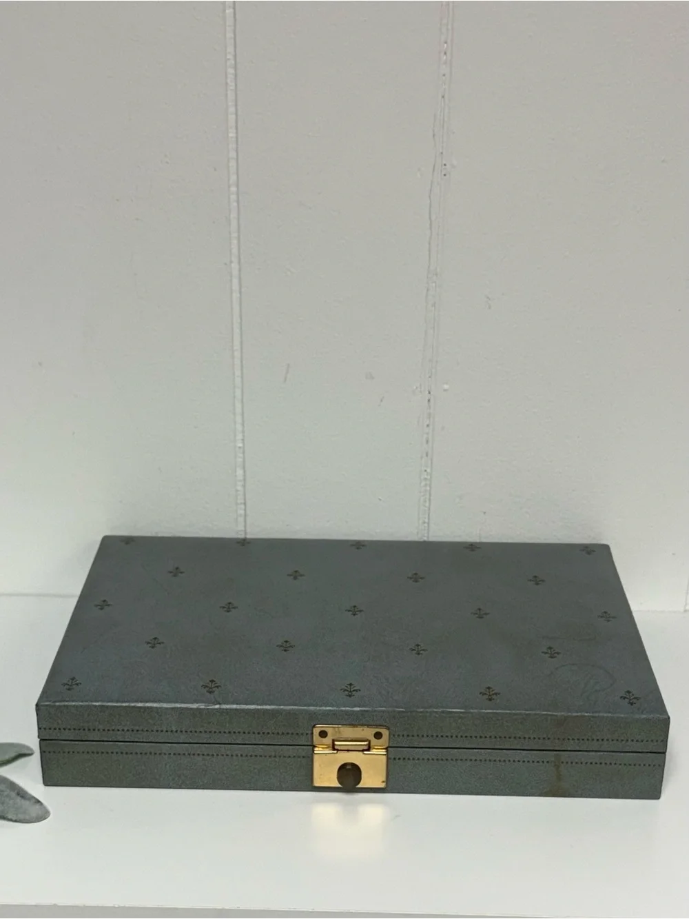 Vintage Blue Mid-Century Jewelry Box Jewelry Case Velvet Lining MCM